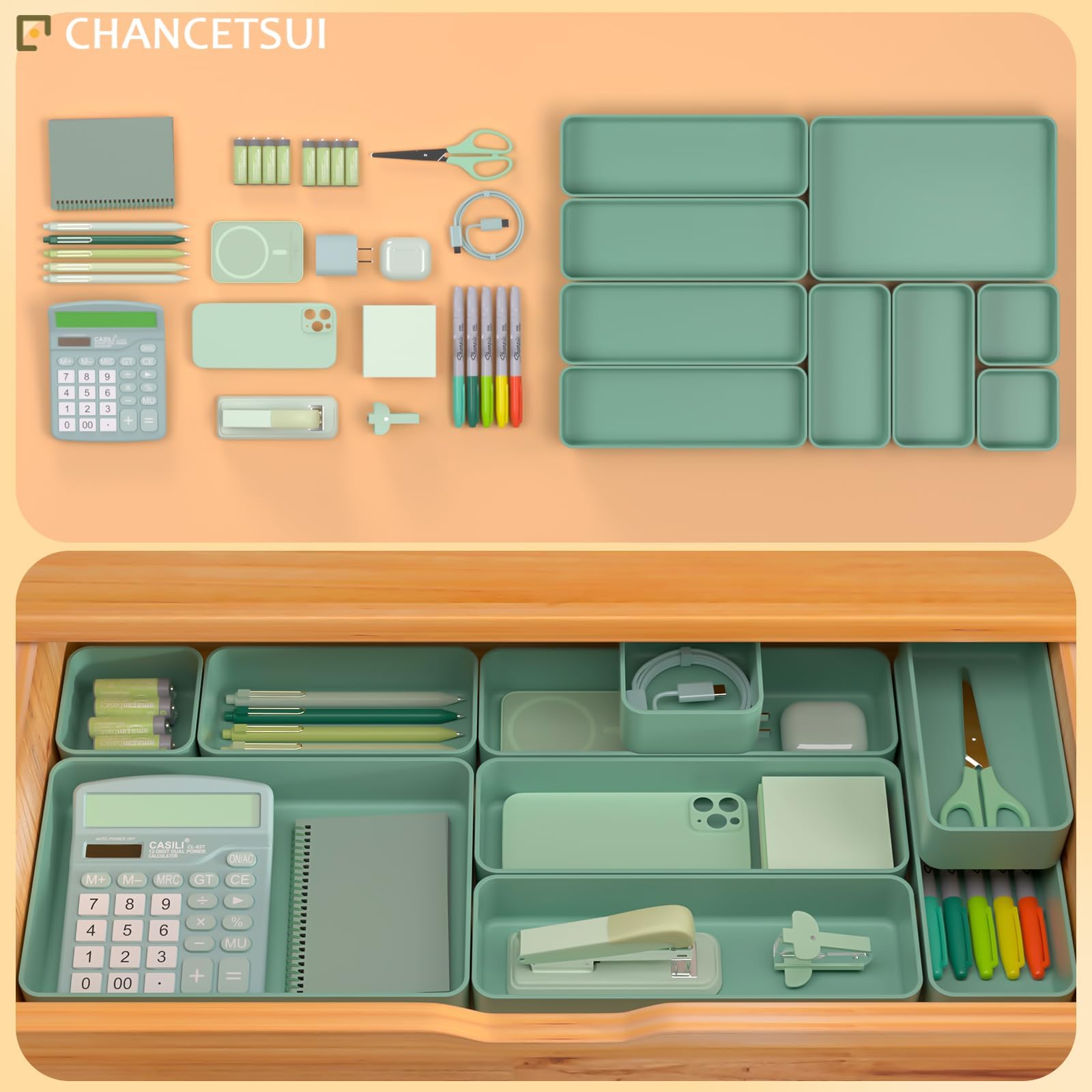 9 Pcs Stackable Drawer Organizer Trays Set (62.0822 Ounce)