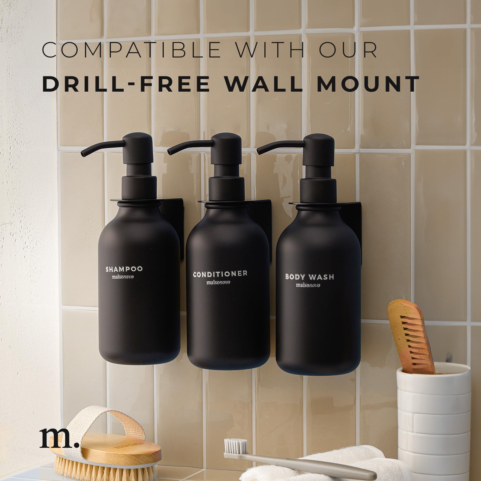 Refillable Shampoo and Conditioner Bottles (3 Count)