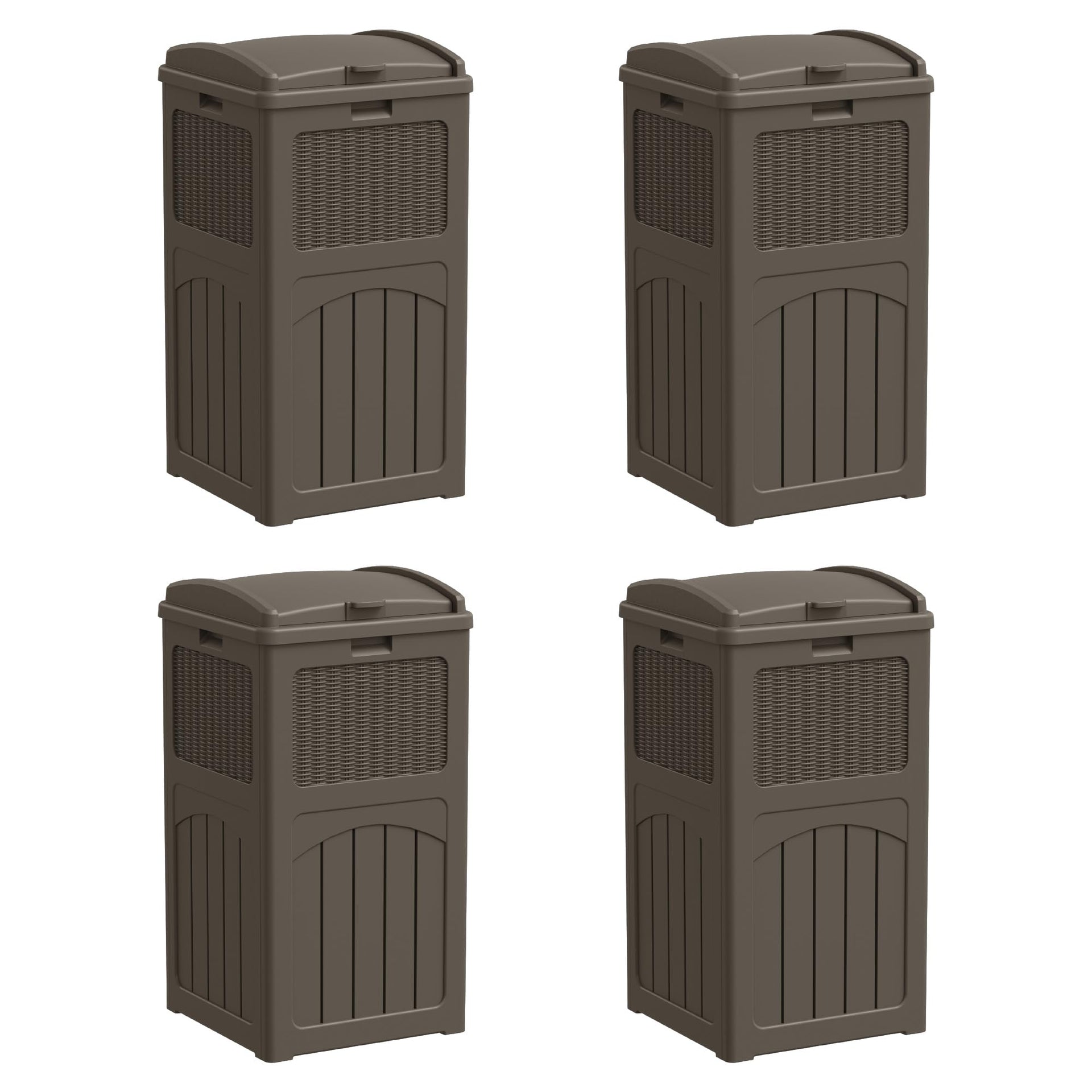 33 Gallon Outdoor Trash Can with Lid (4 Count)