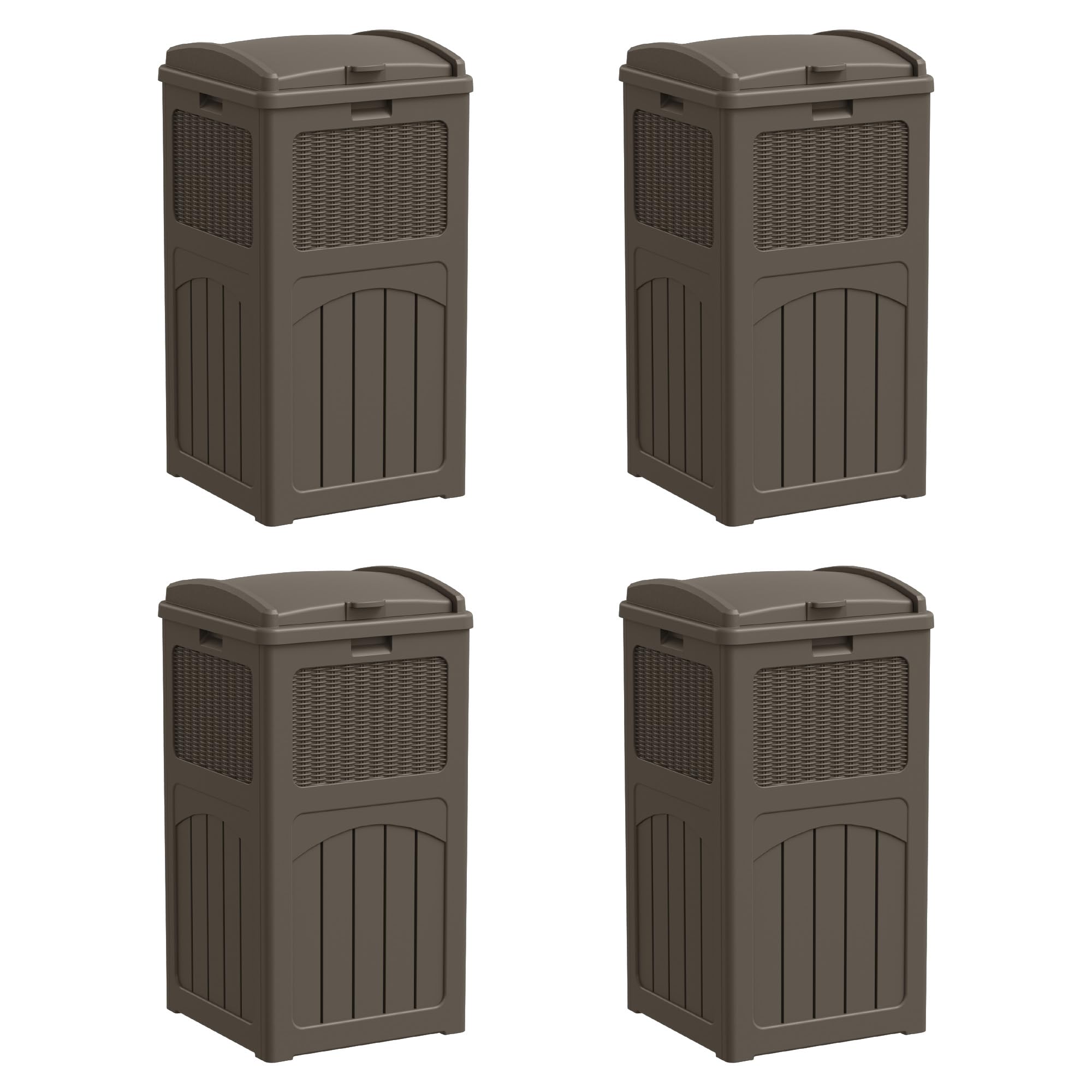 4 Pack Outdoor Trash Can with Lid