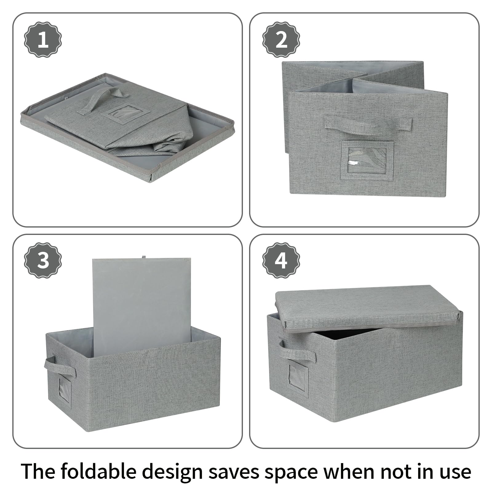 Storage Bins With Lids Closet Organizer Cabinet Box For Clothes (2 Count)
