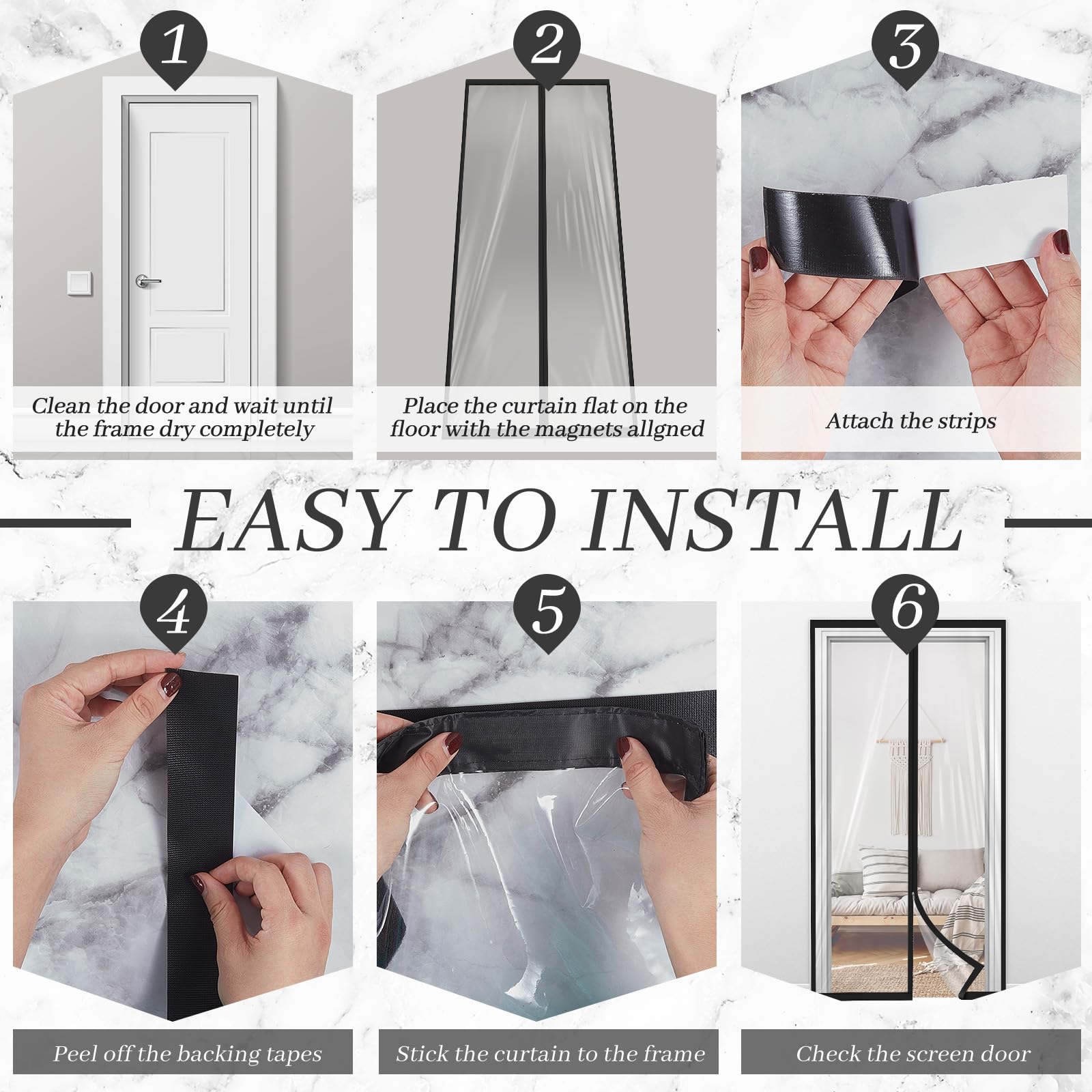 Zipper 38 x 83 Inch Dust Barrier Door Kit Construction Door Barrier 3 x 7 ft Reusable Plastic Curtain Cover Containment Standard Doorway Temporary Wall Screen Sheeting for Bathroom Hallway