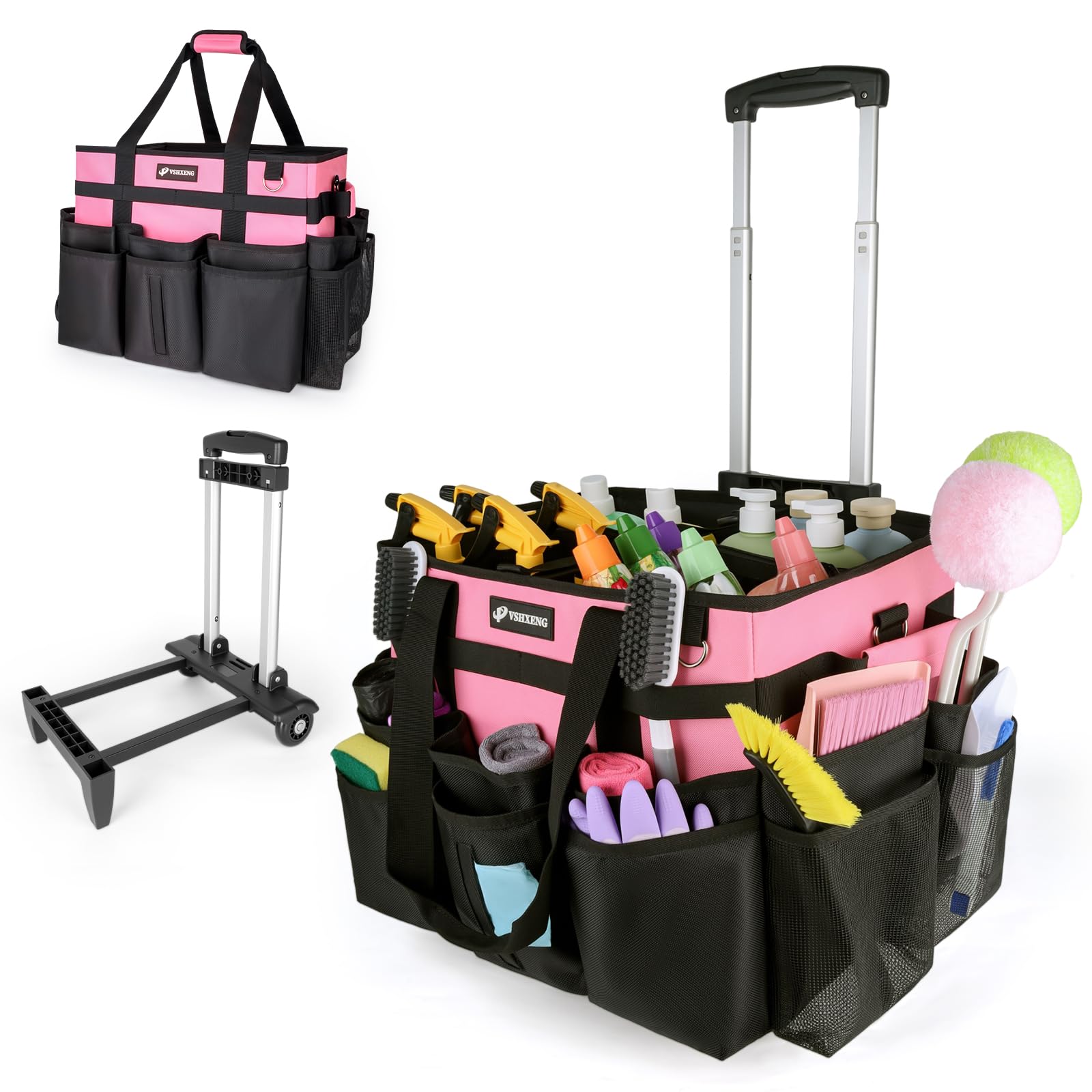 Large Rolling Cleaning Caddy Bag with Wheels