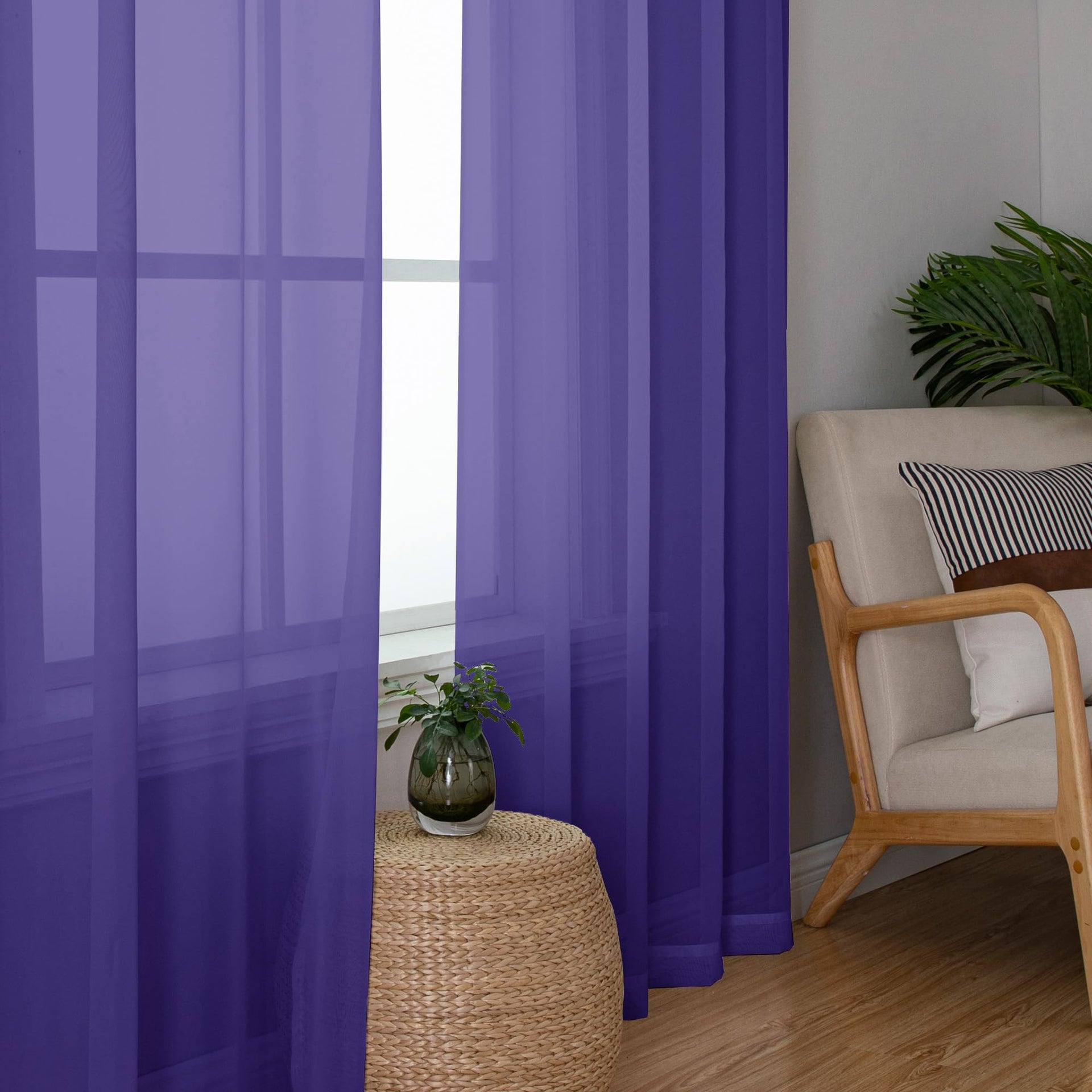 Sheer Curtains 63 Inch Length 2 Panels (2 Count)
