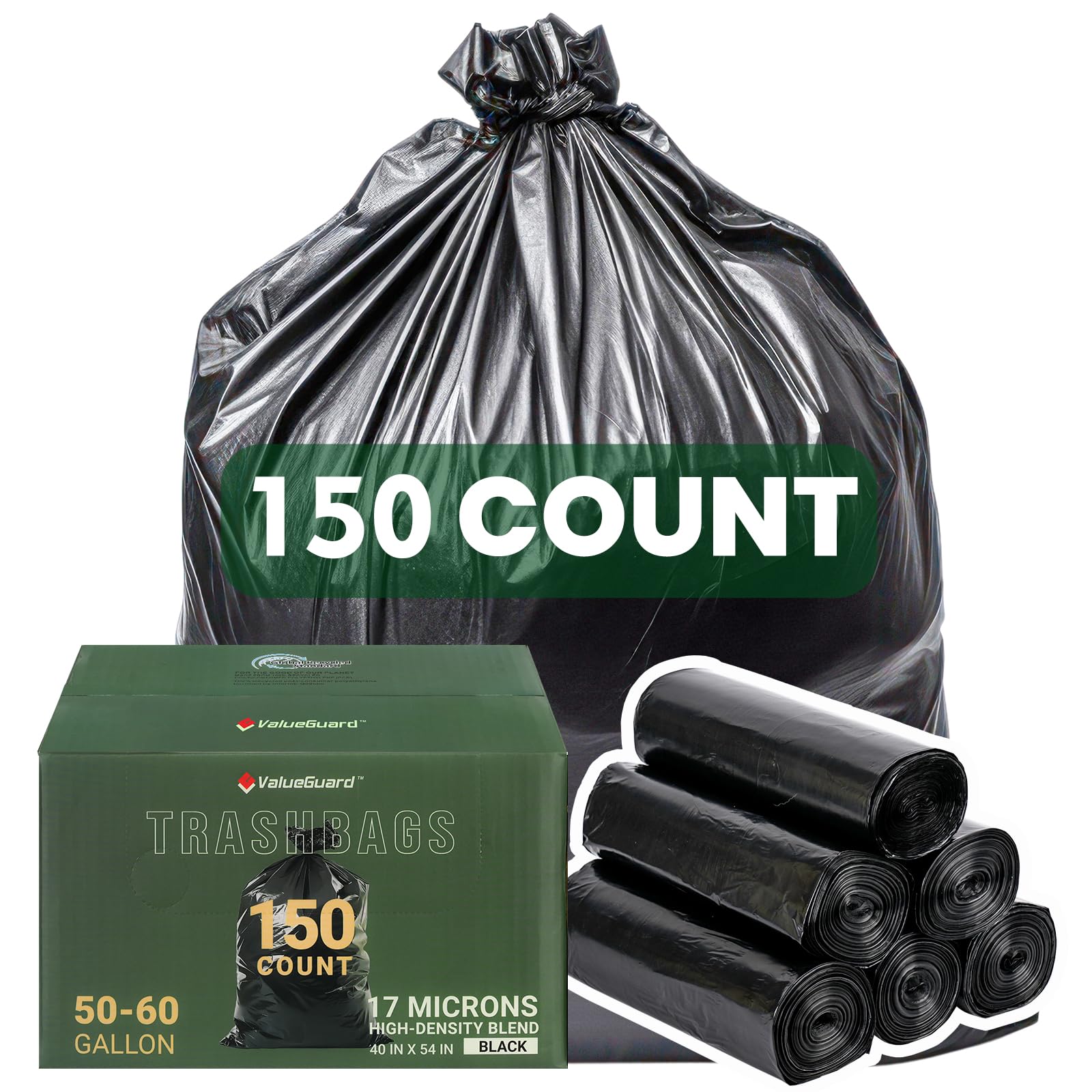 150 Count 55 60 Gallon Trash Bags