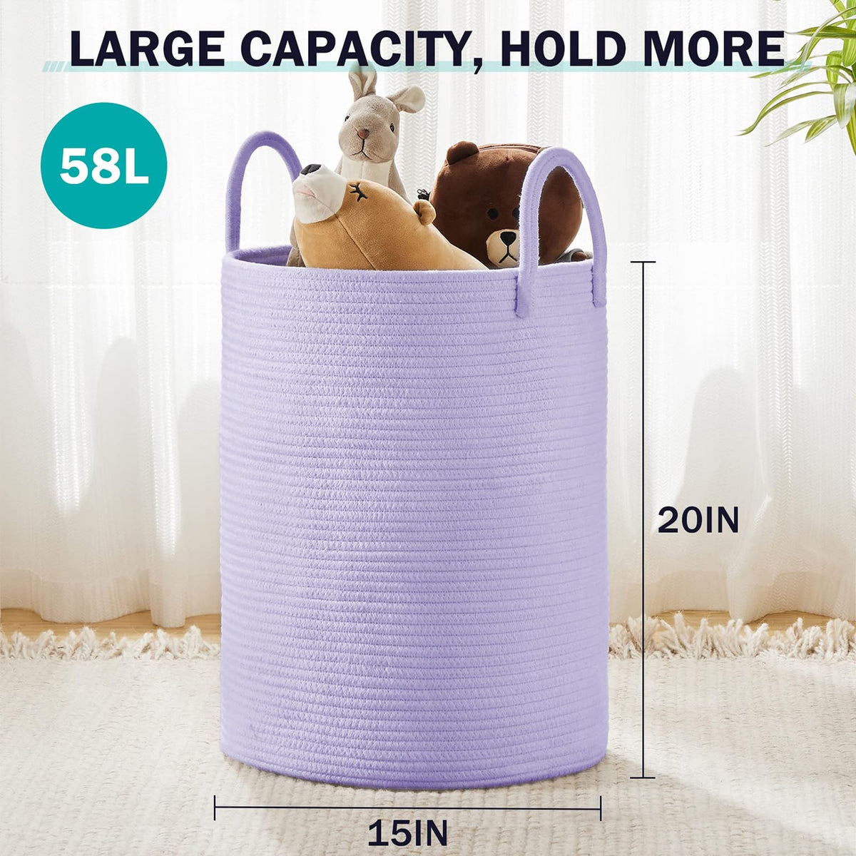 Cotton Rope Laundry Hamper Basket (1961.2133 Fl Oz) - ModHome Supplies