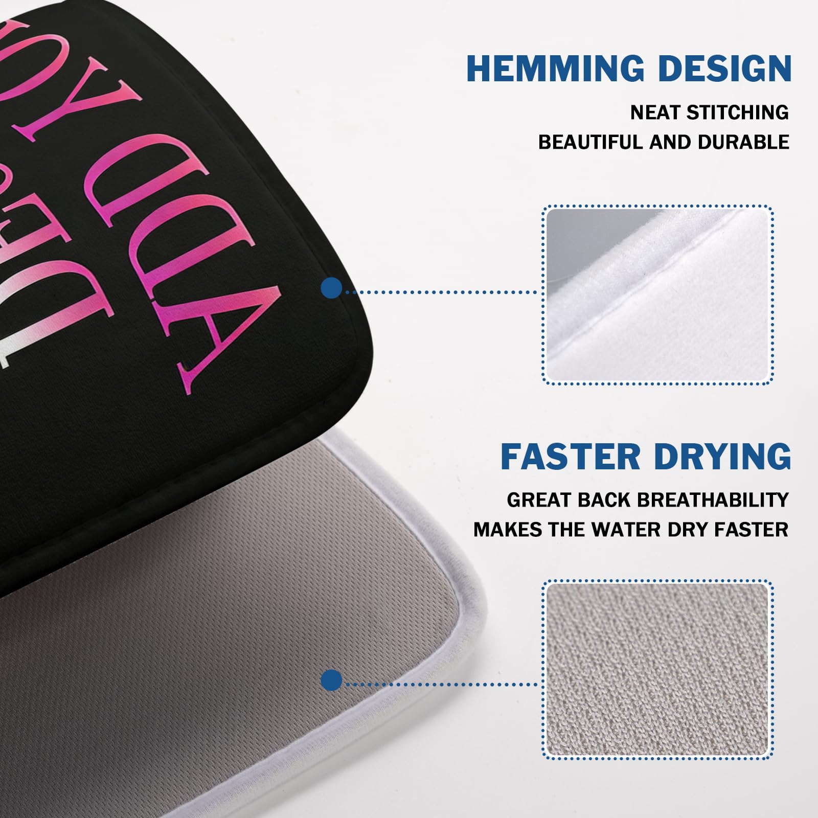 Custom Personalized Dish Drying Mat 18x24 Inch Customized Drying Mats with Picture Text for Kitchen Counter Custom Image Microfiber Absorbent Dishes Pad for Travel Festivals Family Memories Home Decor