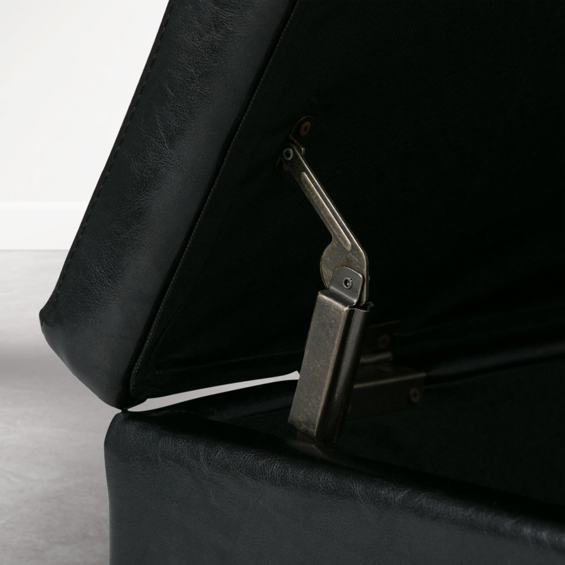 Avalon 48" Wide Vegan Leather Ottoman in Carbon Black