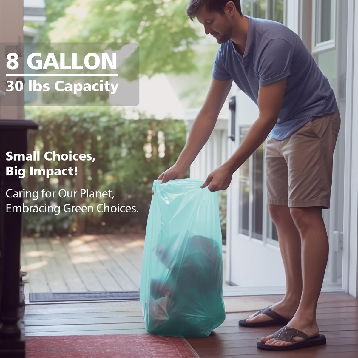Biodegradable Medium 8 Gallon Trash Bags (80 Count)