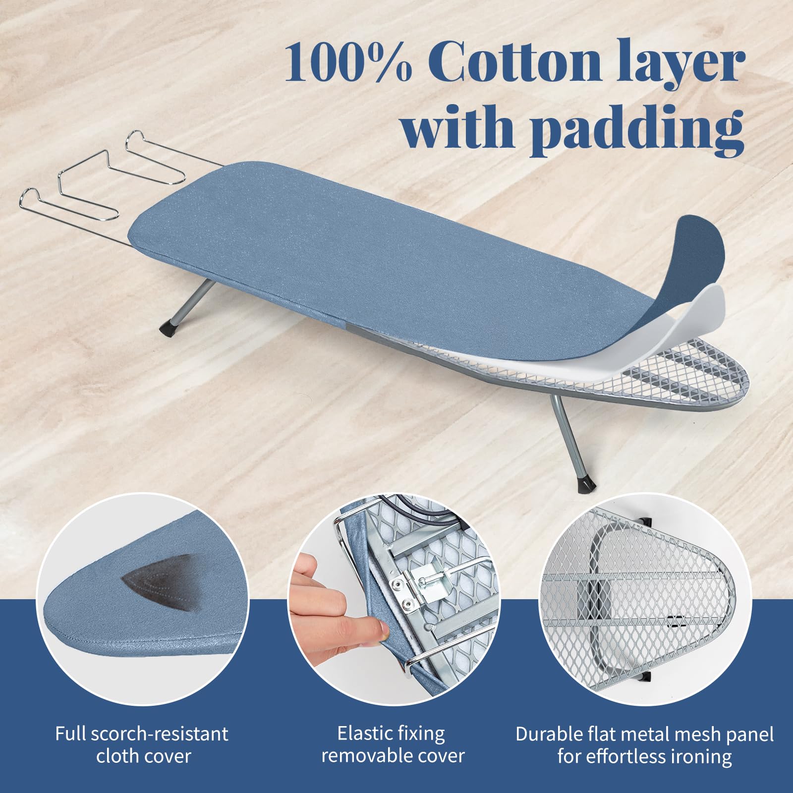 Small Ironing Board Tabletop 31"x12" Blue