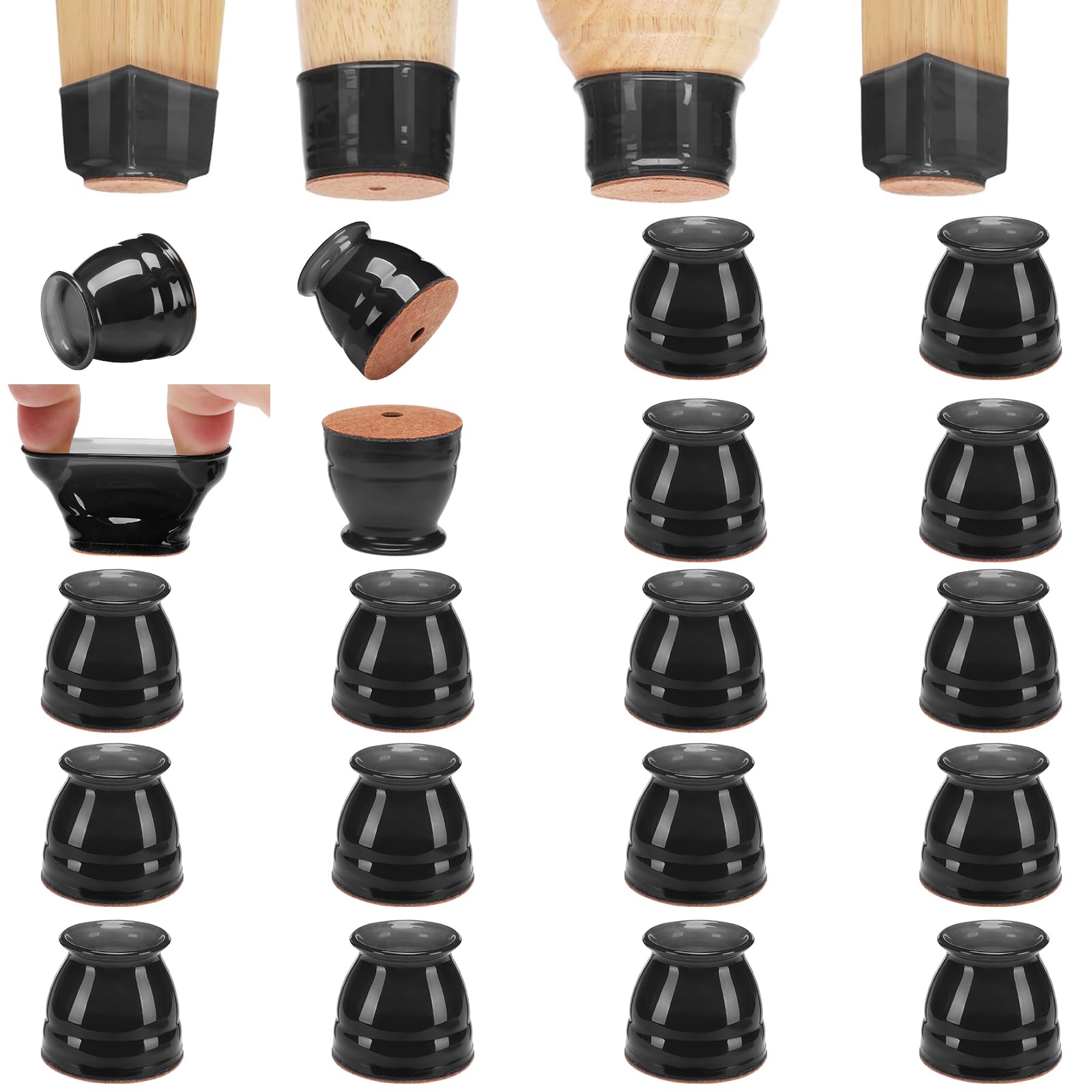 16 Pack Chair Leg Floor Protectors for Hardwood Floors (16 Count)