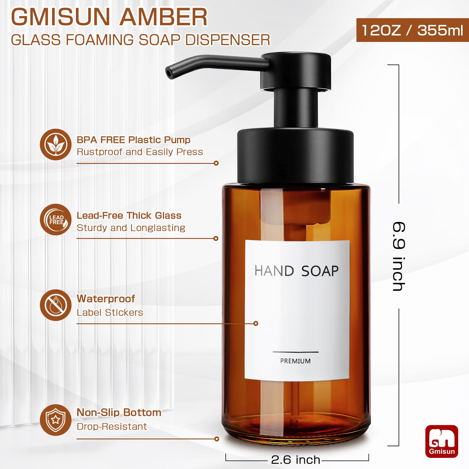 Glass Foaming Soap Dispenser (2 Count)