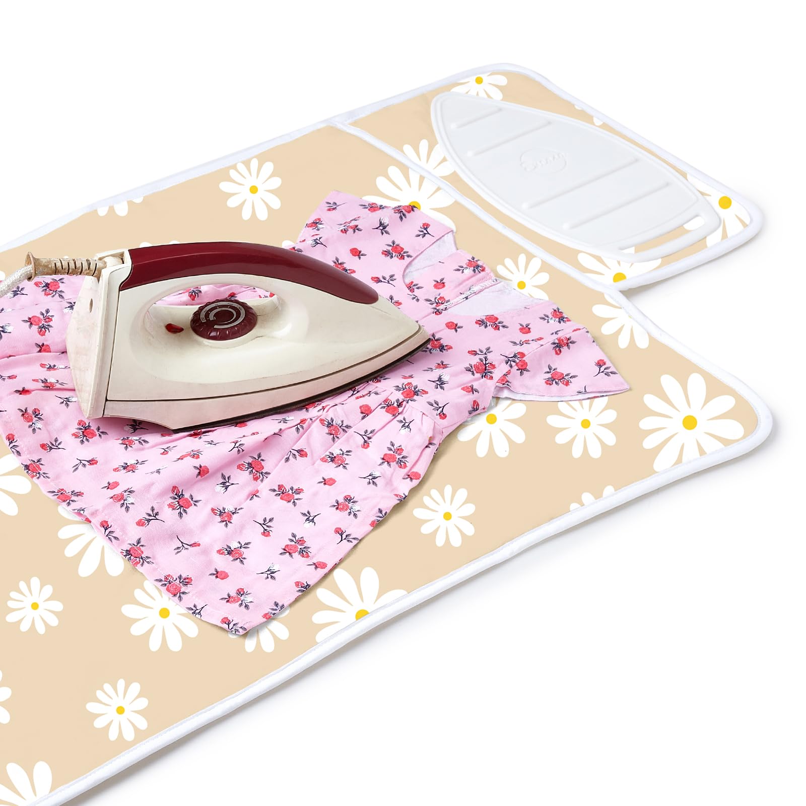 Ironing Mat Heat Resistant Pad 28"x20" Daisy Beige