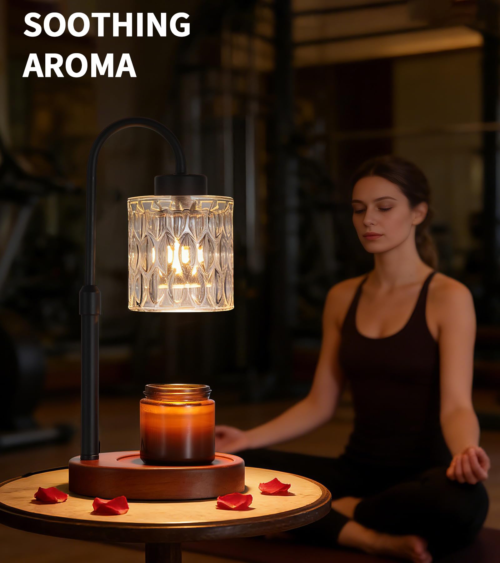 Black Candle Warmer Lamp with Dimmer and Timer