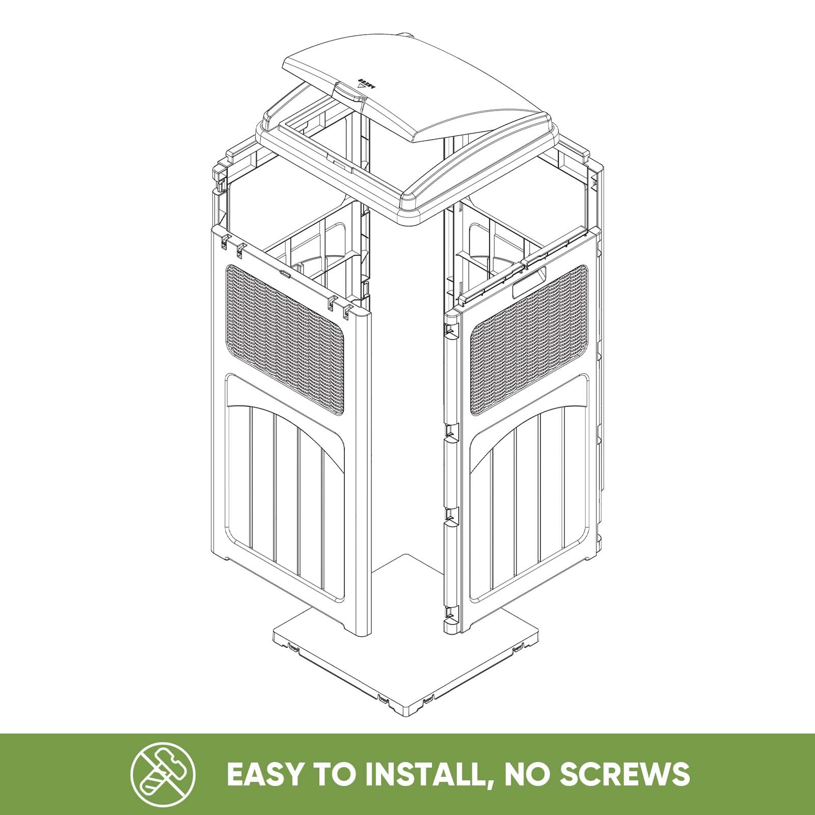 36 Gallon Outdoor Trash Can (2 Count)