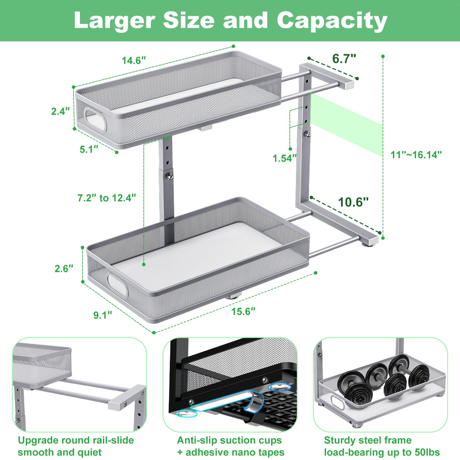 Under Sink Organizer 2 Pack