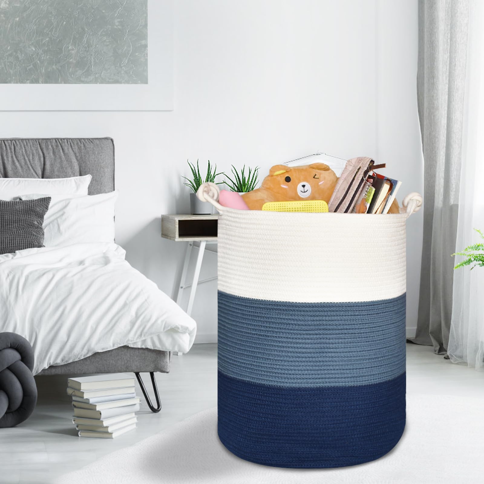 Tall Woven Blanket & Laundry Basket
