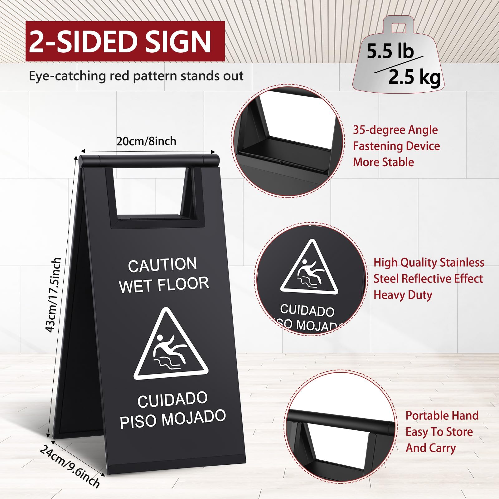 2 Pcs Wet Floor Sign (2 Count)