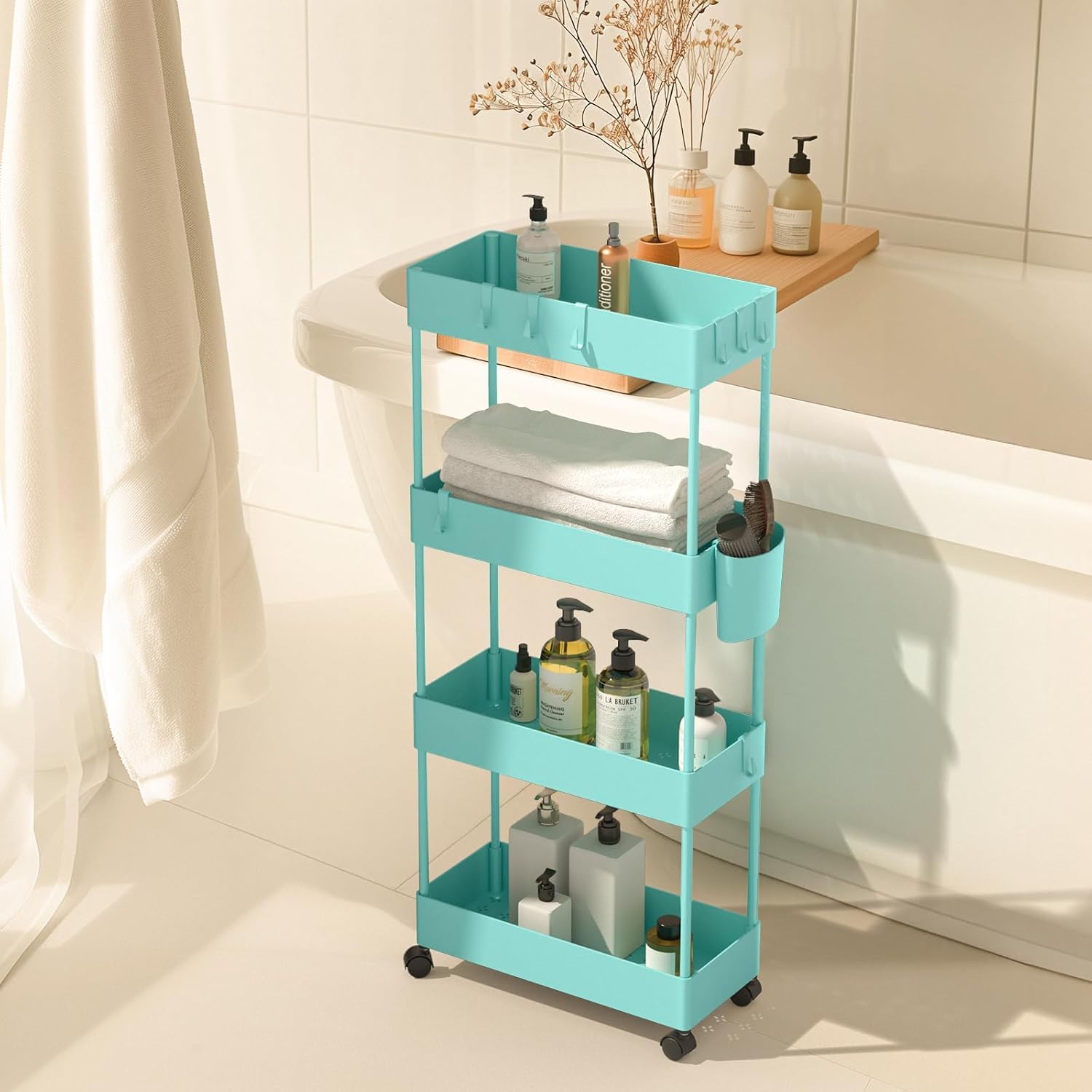 4 Tier Slim Storage Cart with Wheels