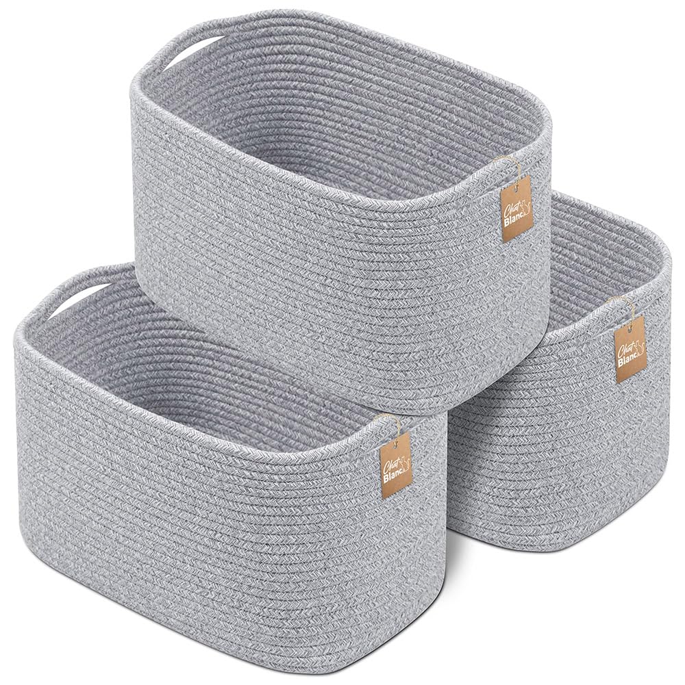Cotton Rope Baskets for Organizing (3 Count)