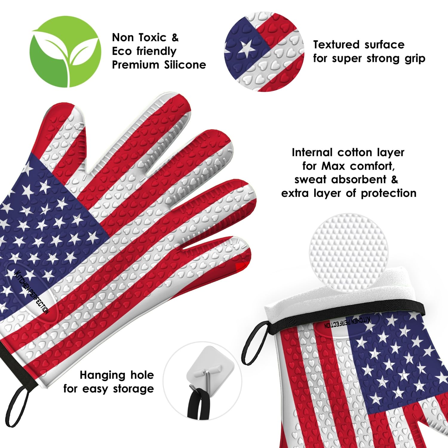 Silicone Smoker BBQ Gloves (2 Count)