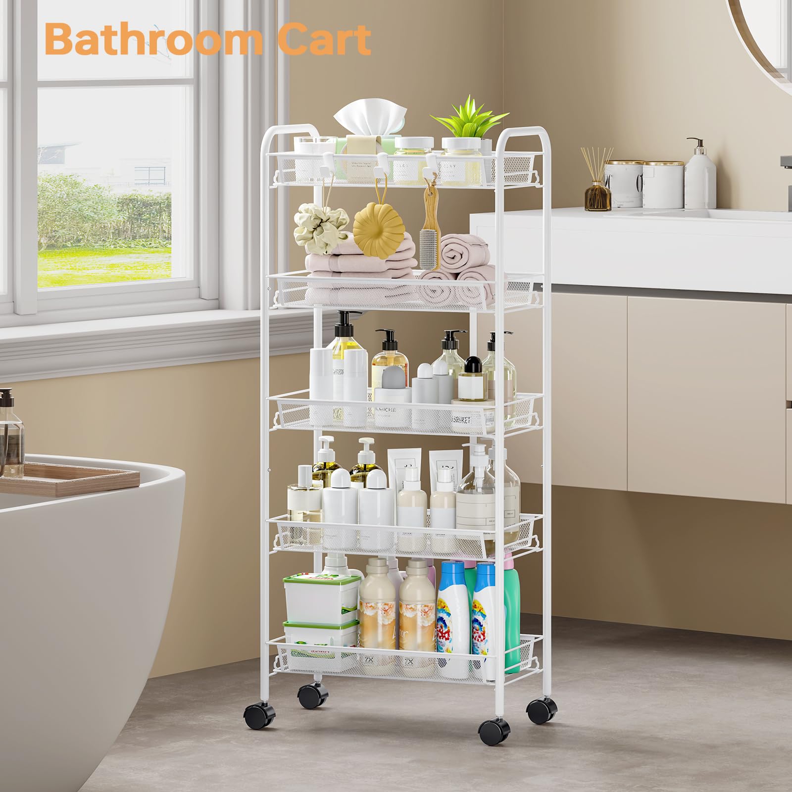5 Tier Rolling Cart