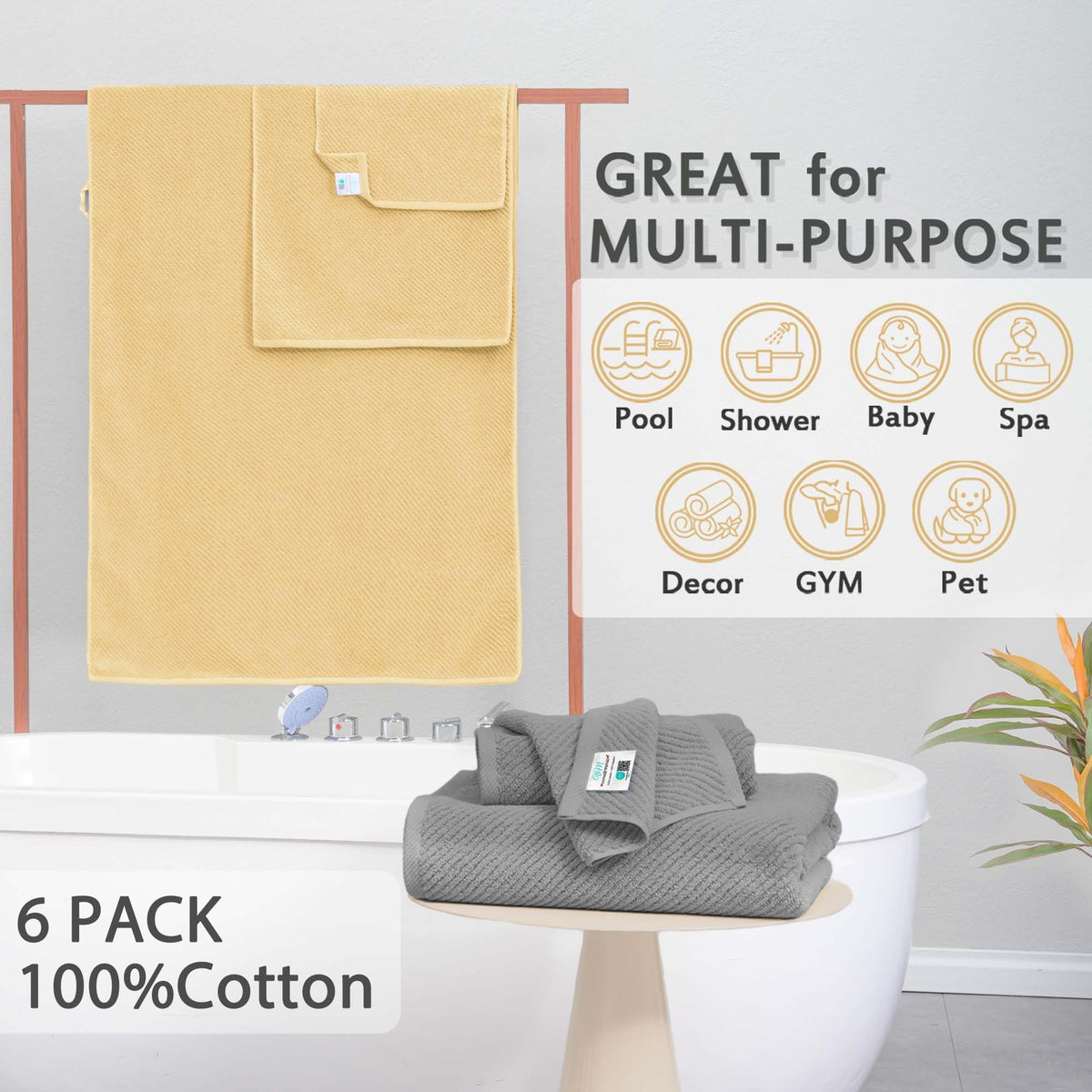 6PC Towel Set (6 Count)