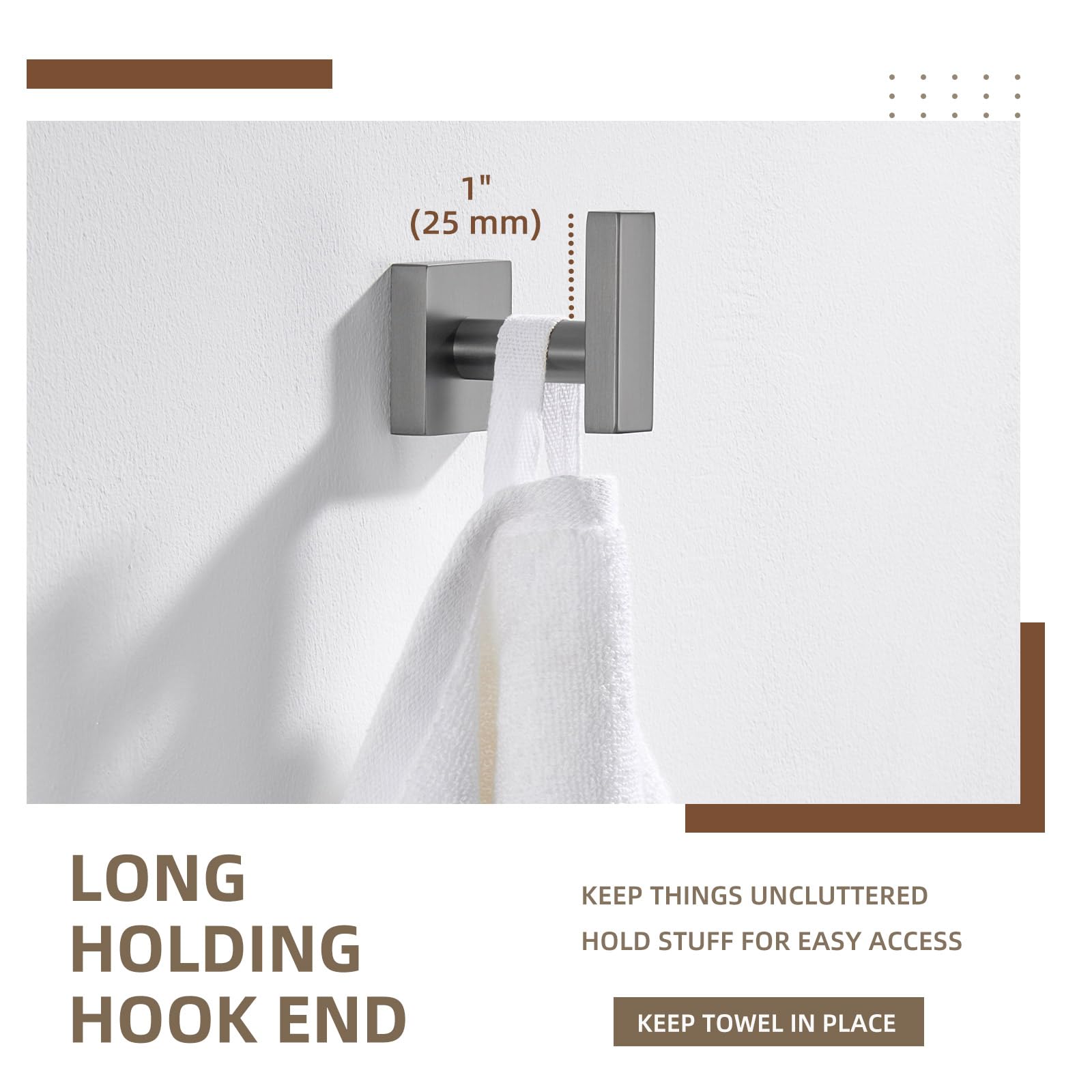Gunmetal Gray Bathroom Towel Hook