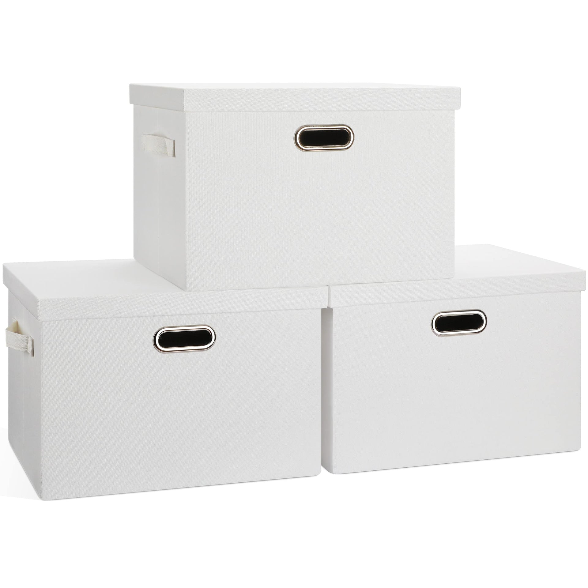 Storage Bins with Lids Fabric Closet Organizers Cubes Office Organization (3 Count)