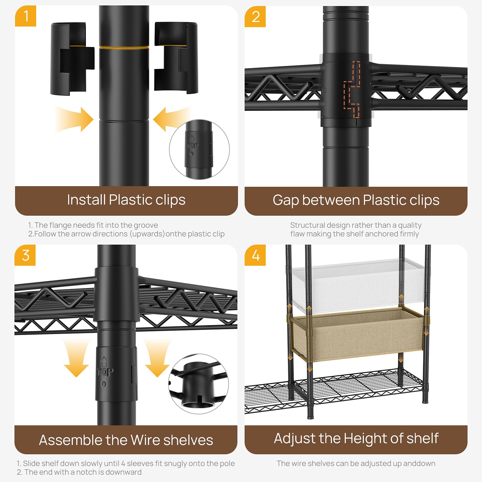 Heavy Duty Clothes Rack Metal Wardrobe with Adjustable Wire Shelves