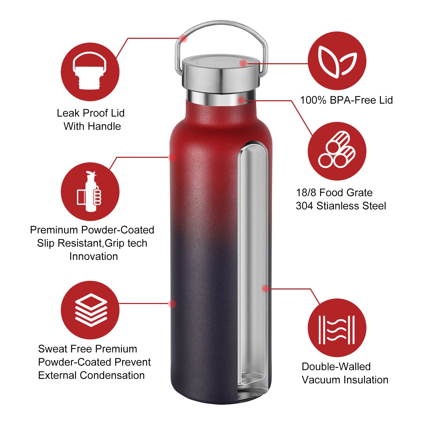 20 oz Insulated Water Bottles (8 Count)