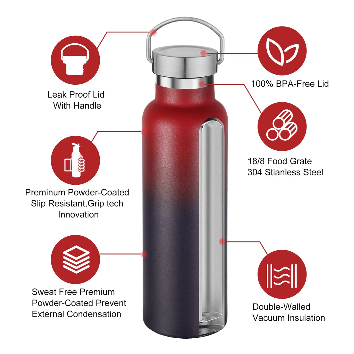 Gradient Stainless Steel Water Bottles