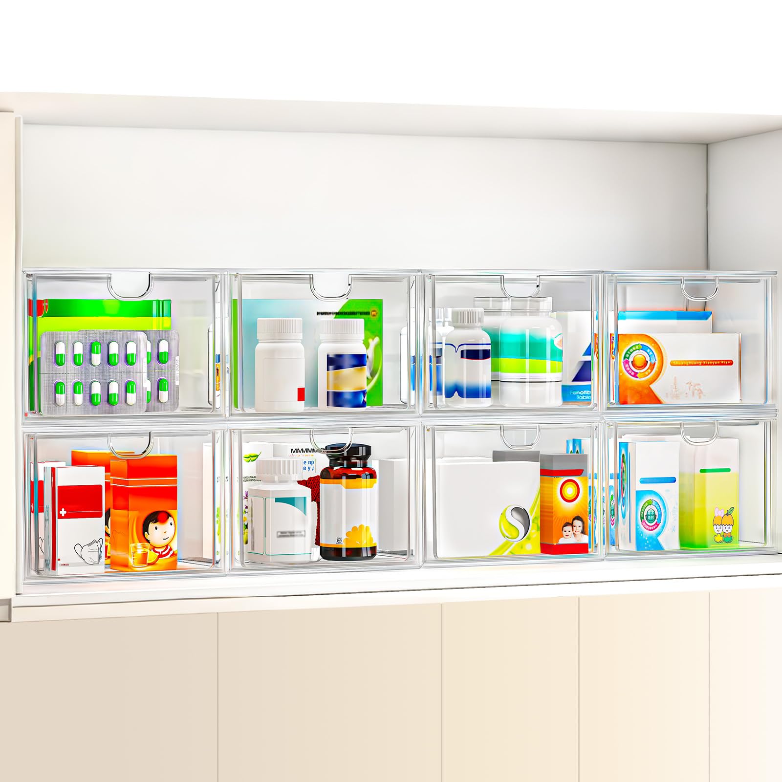 6 Pack Stackable Acrylic Storage Drawers (6 Count)