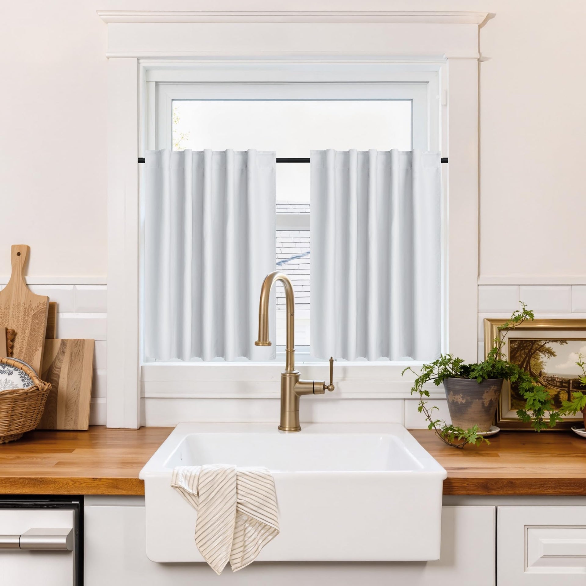 100% Blackout Short Curtains for Small Window (2 Count)