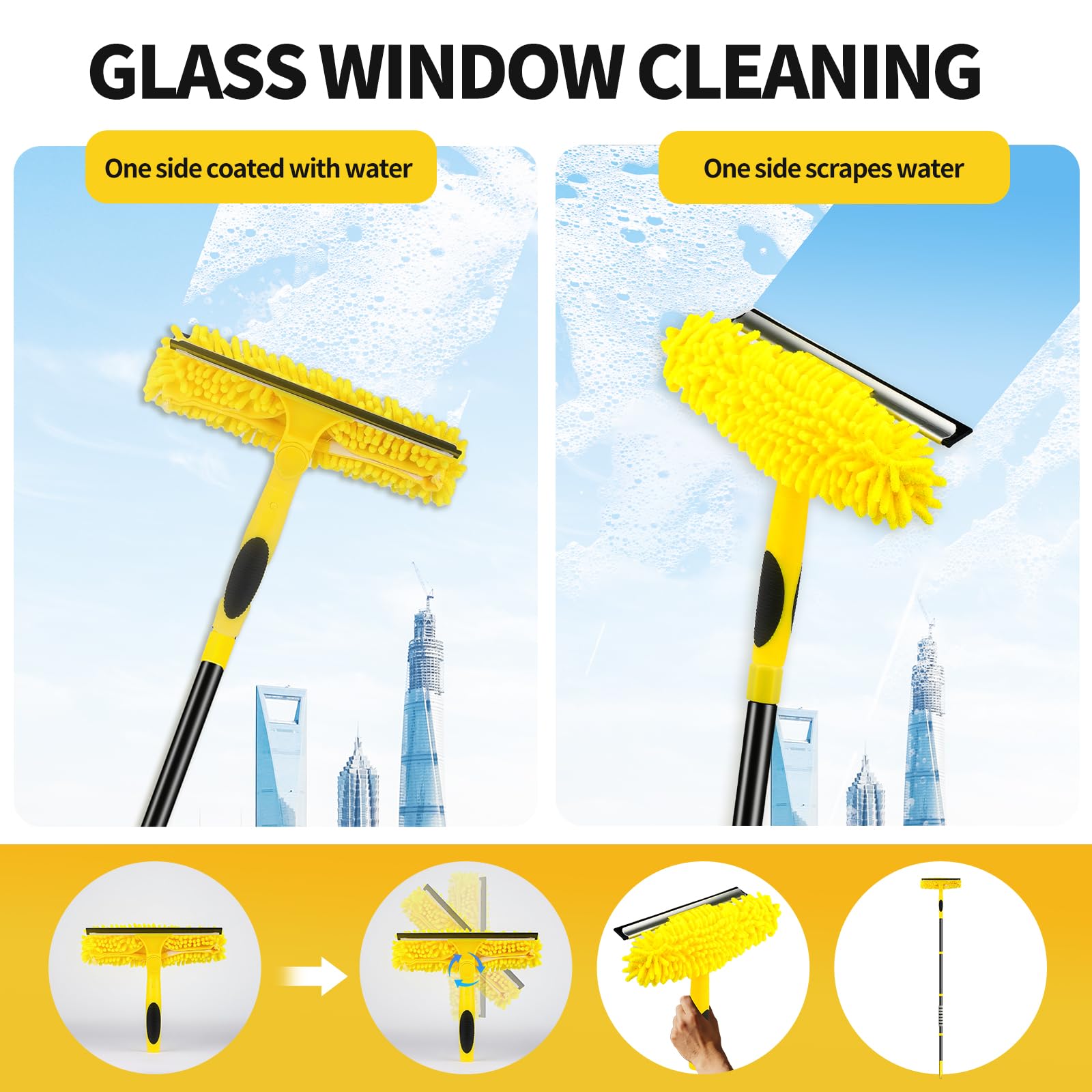 High Ceiling Fan Cleaner Duster for Fans Blades Cleaner with 78.7in Extension Pole Extra Long Handle Cleaning Tool