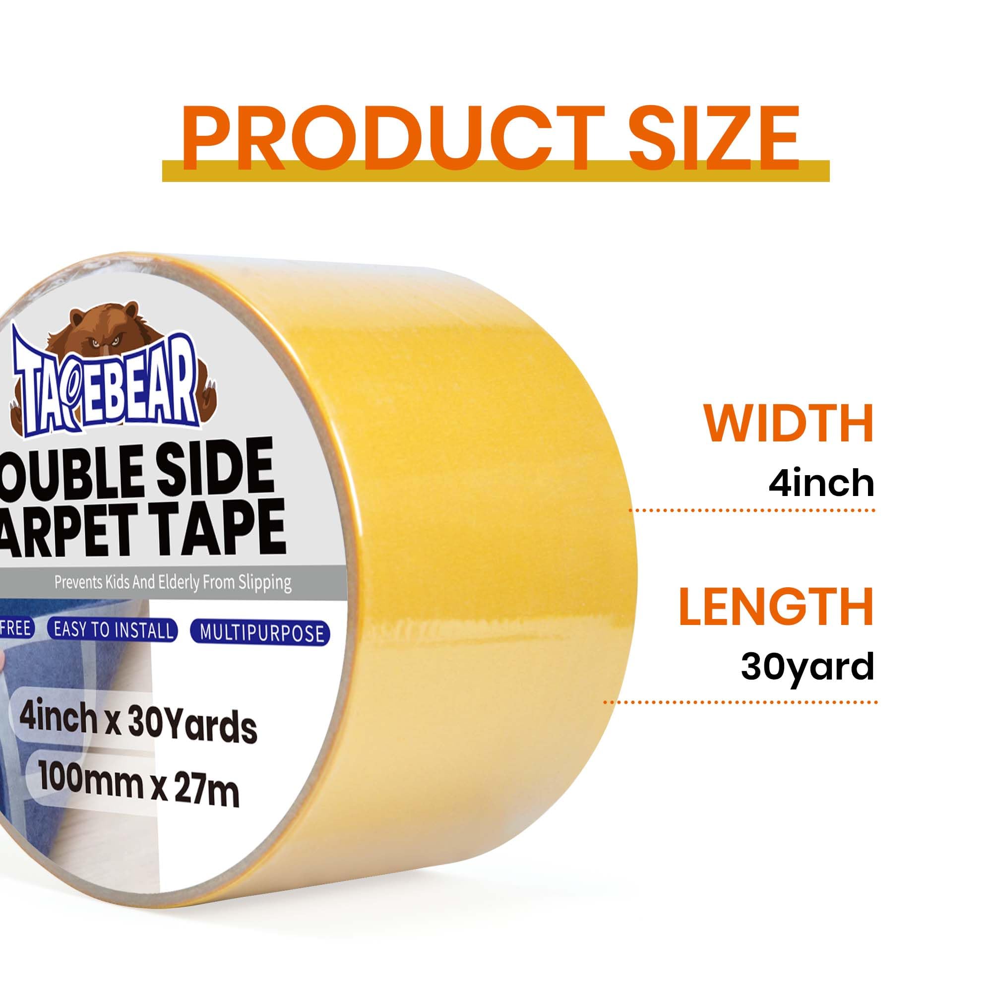 Carpet Tape Double Sided 4Inch x 30Yards Heavy Duty Rug Gripper