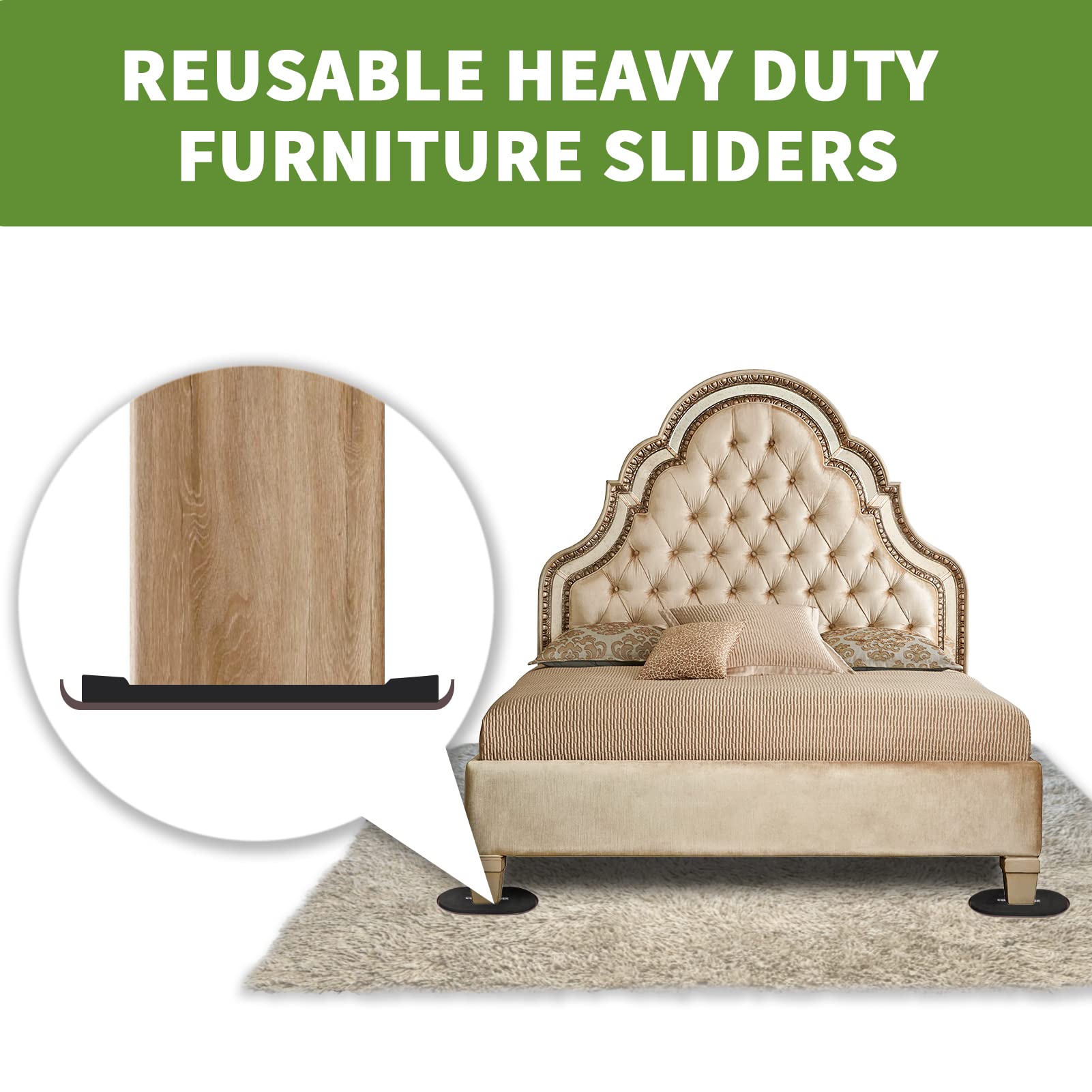 Furniture Sliders for Carpet 4 PCS (4 Count)
