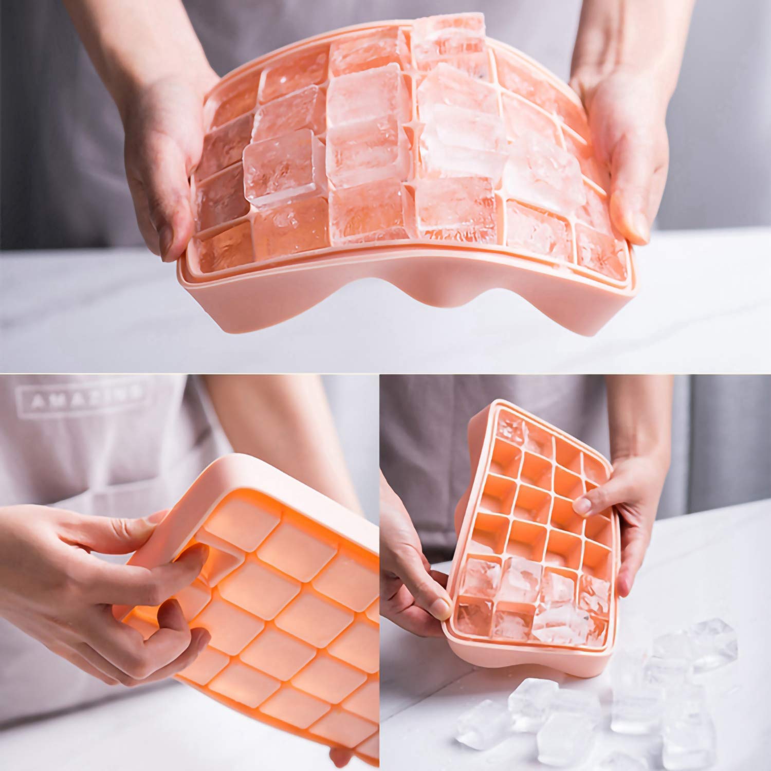 Premium Ice Cube Trays with Lid (2 Count)