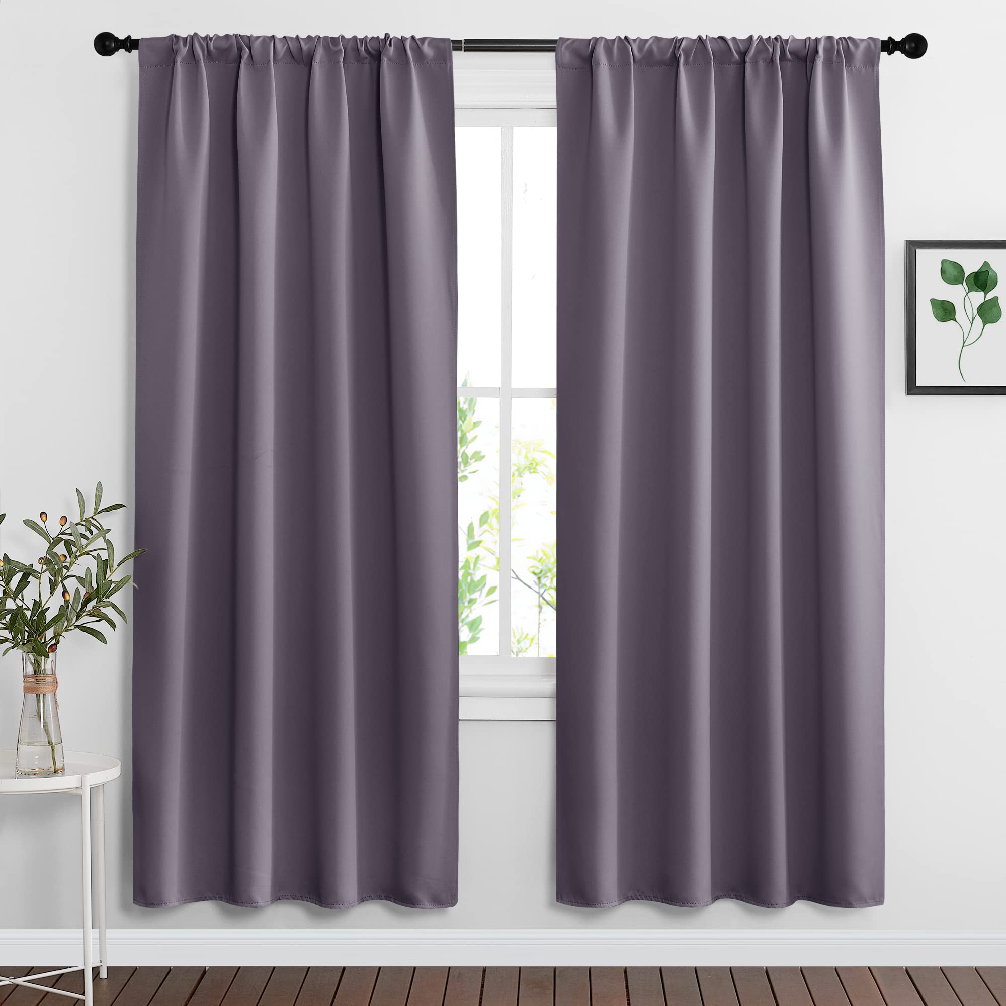 Blackout Curtains for Bedroom Living Room Nursery 72 inches Long (2 Count)