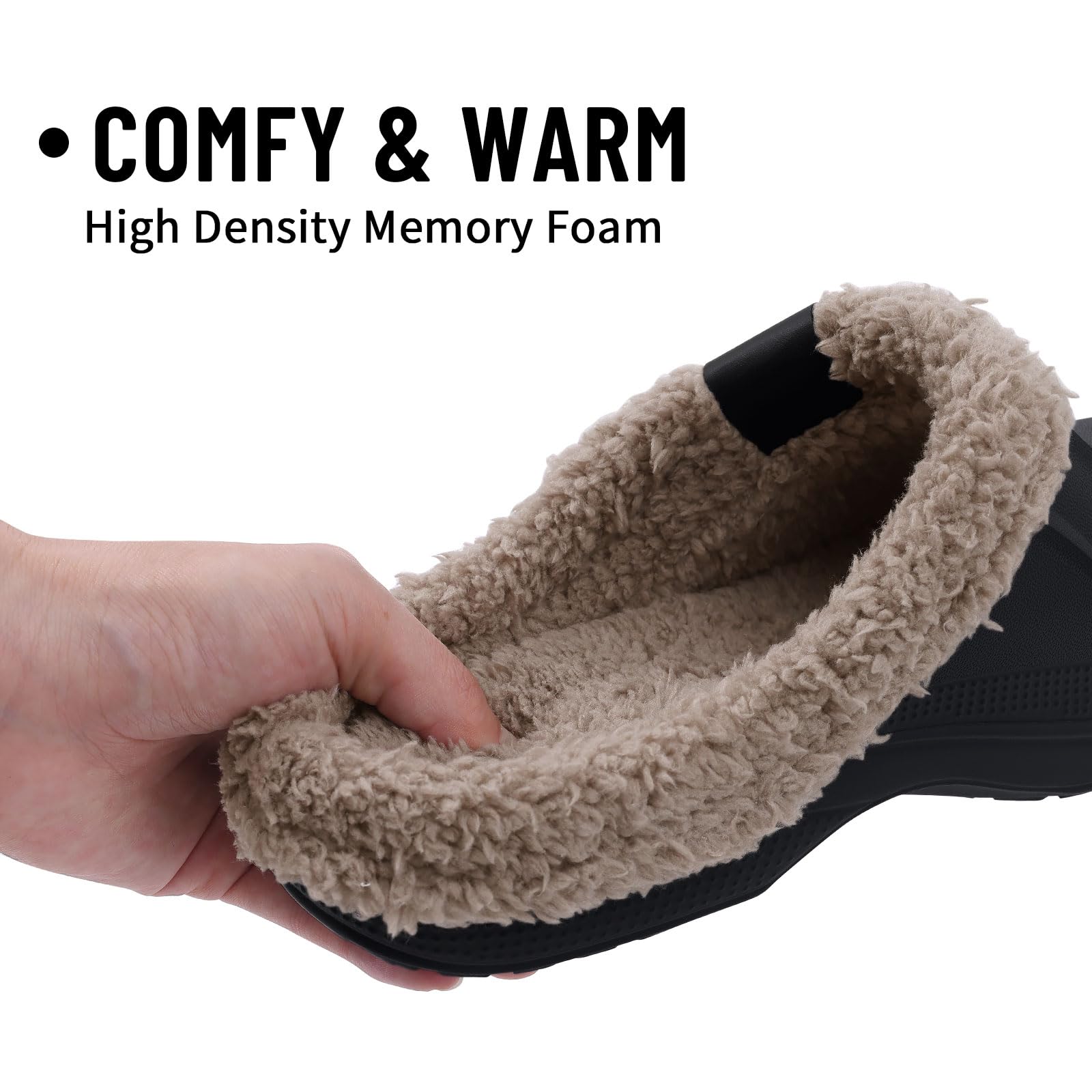 Fur Lined Clogs for Women & Men Fuzzy Slippers with Memory Foam