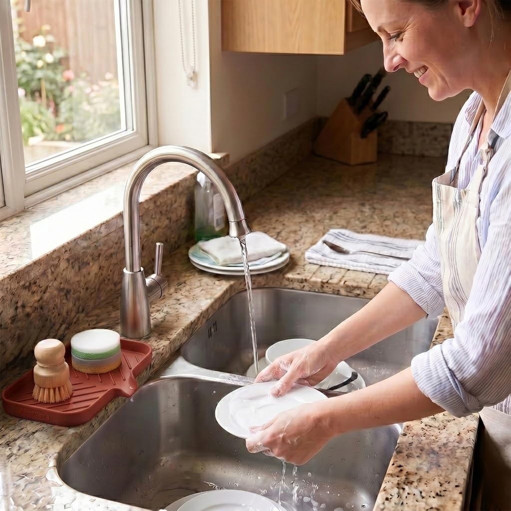 Silicone Soap Dish with Drain Spout