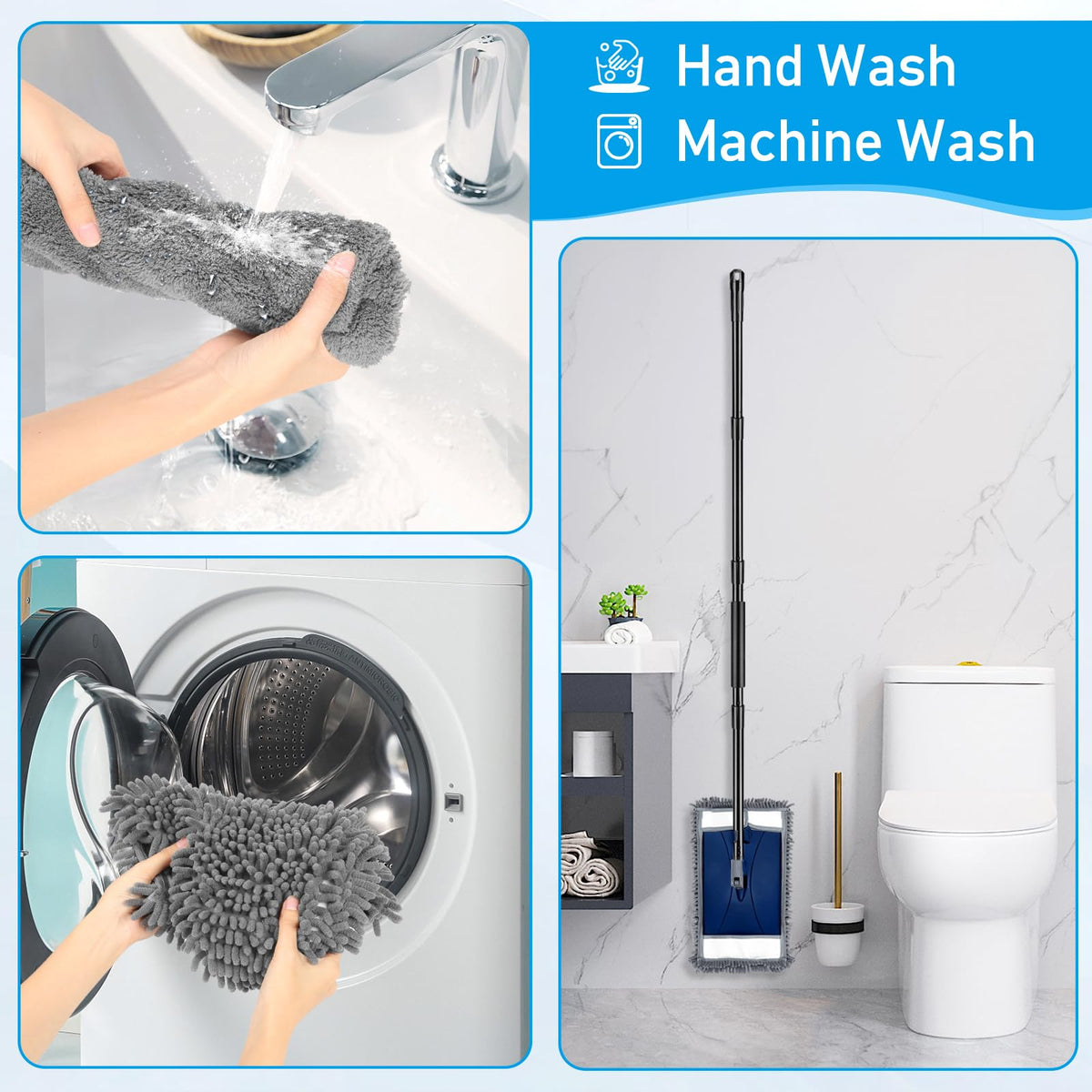 Wall Cleaner Mop with Long Handle (2 Count)