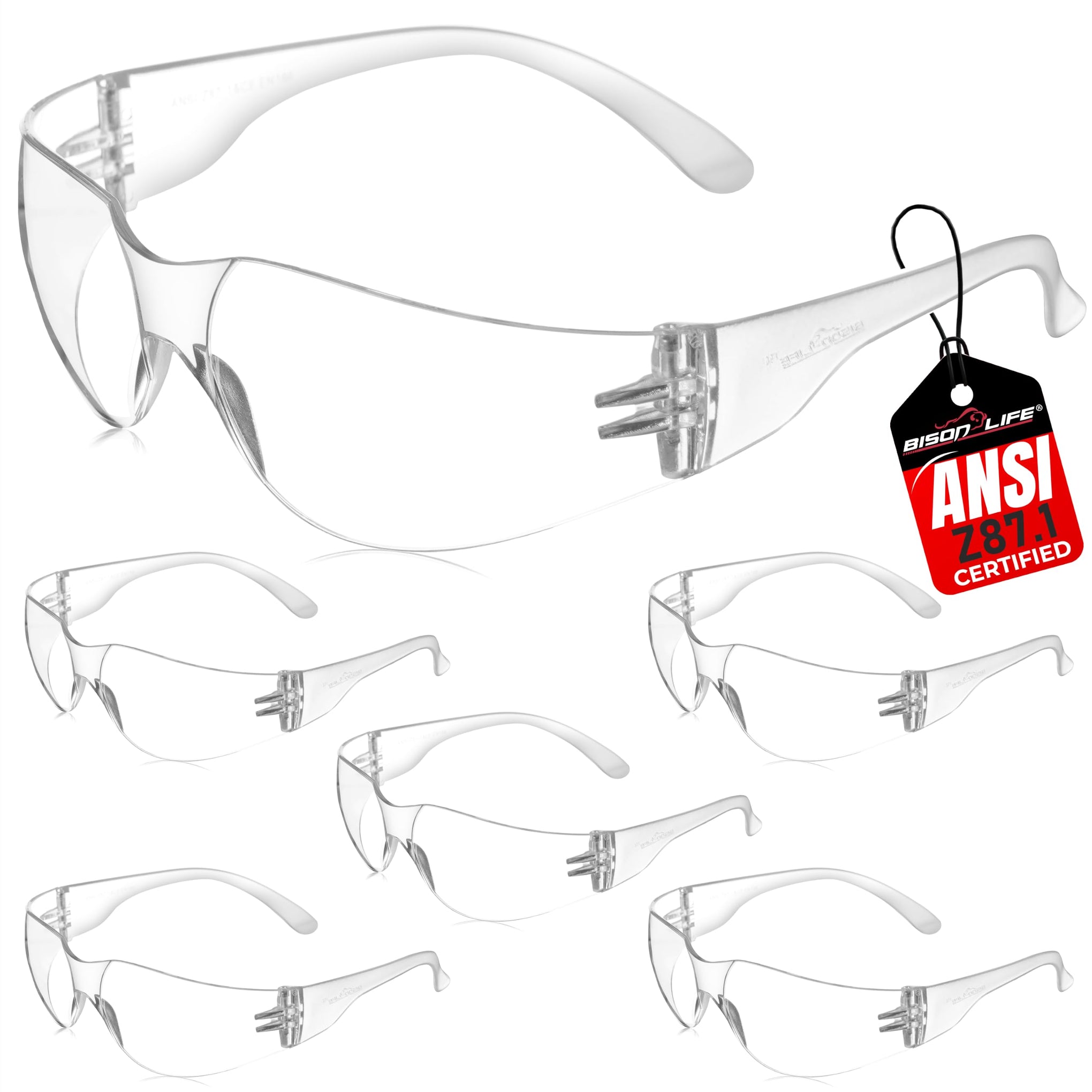 Clear Safety Glasses Bulk 6 Pack (6 Count)