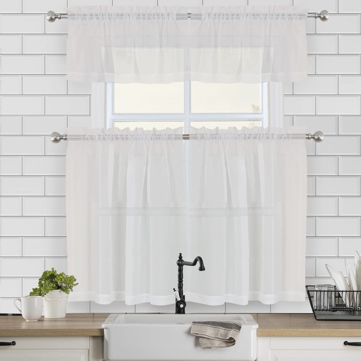 Sheer Window Valance Curtains