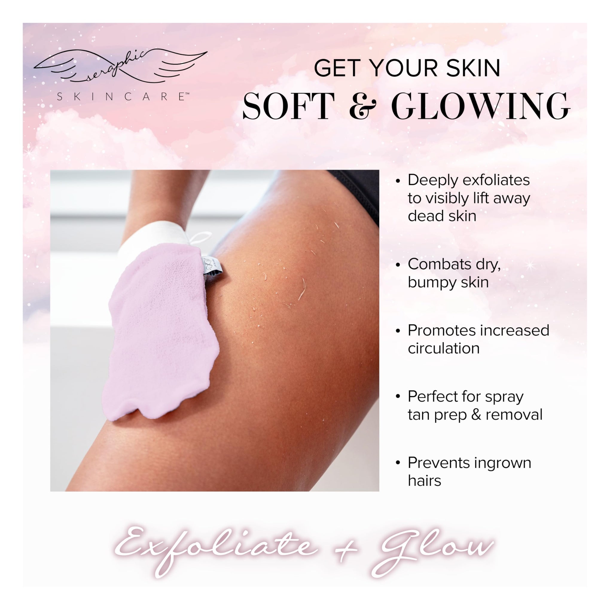 Pink Premium Exfoliating Mitt for Body 1pc