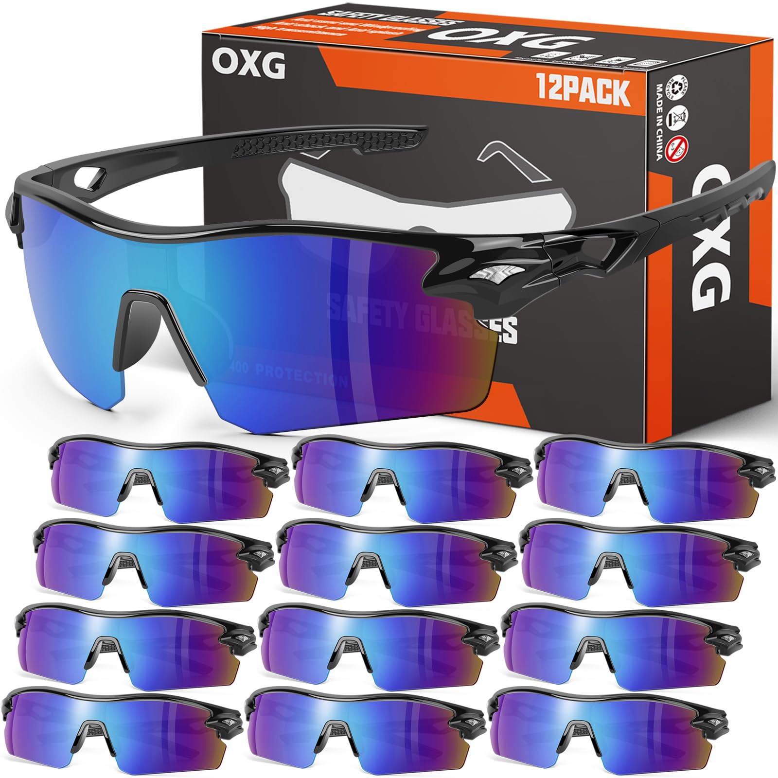 12 Pack Safety Glasses for Men Women (12 Count)