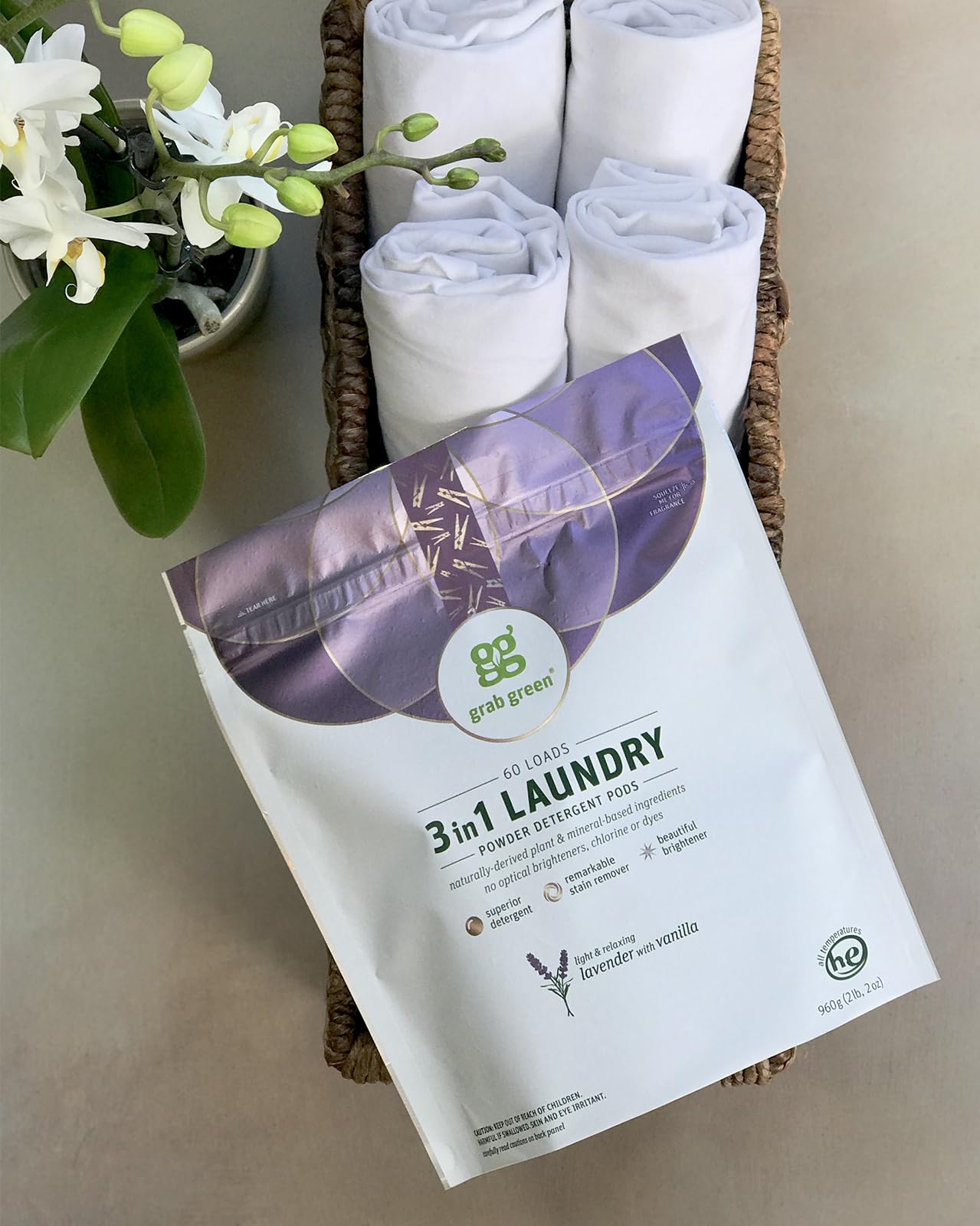3-in-1 Laundry Detergent Pods, Lavender + Vanilla, 24 Count
