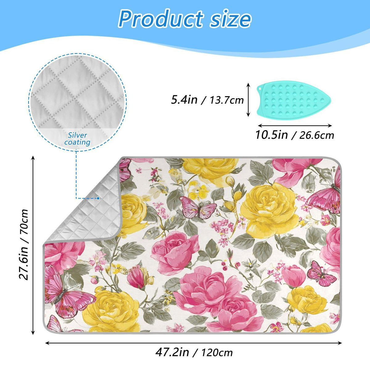 Ironing Mat Portable Ironing Pad Ironing Blanket for Table Top Heat Resistance Double