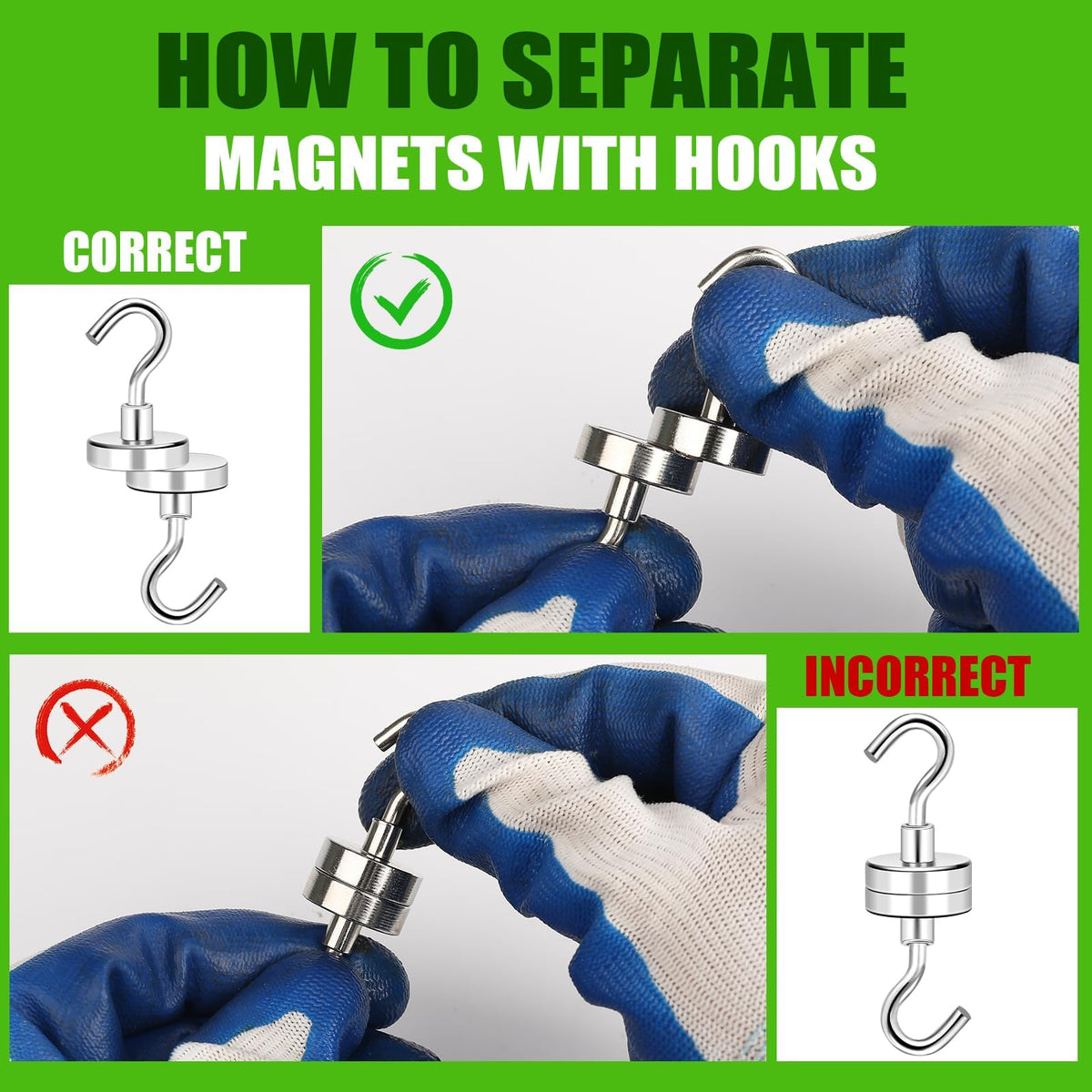 Magnetic Hooks 170lbs Strong Magnets Hook 18 Pack