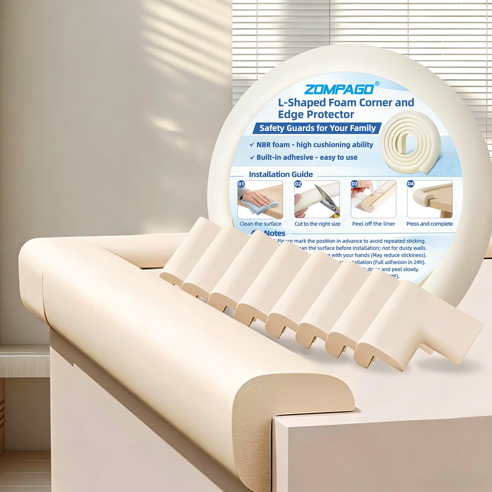 Foam Baby Edge Protector Strip Furniture Safety (8 Count)
